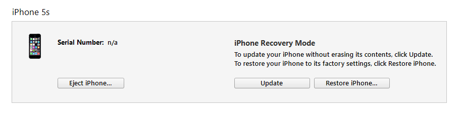 Опции восстановления iPhone