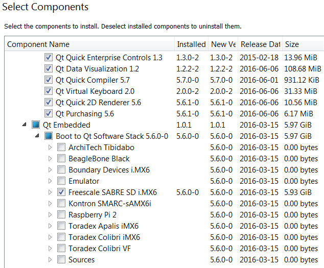 Qt Embedded component