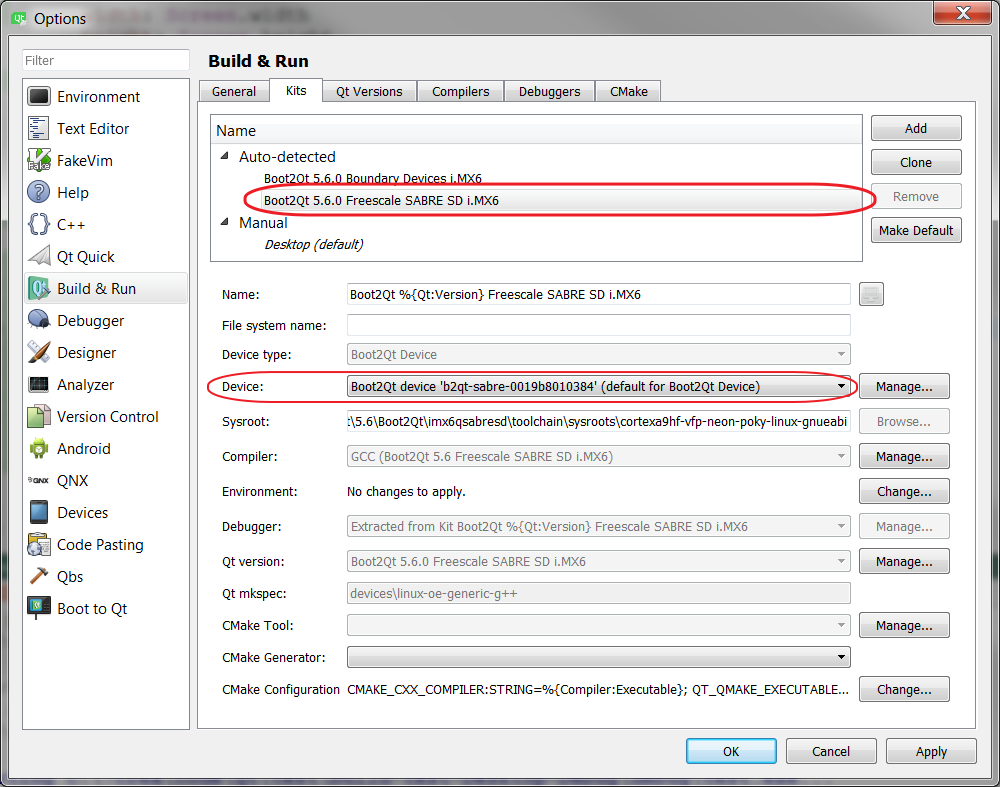 Qt kit for device