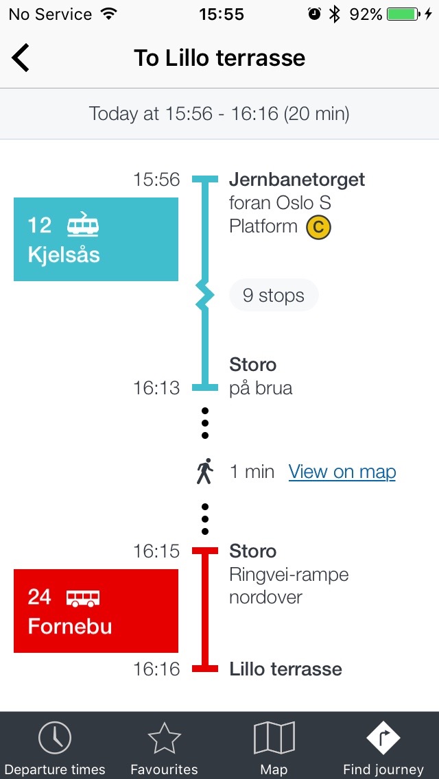 Ruter, схема маршрута