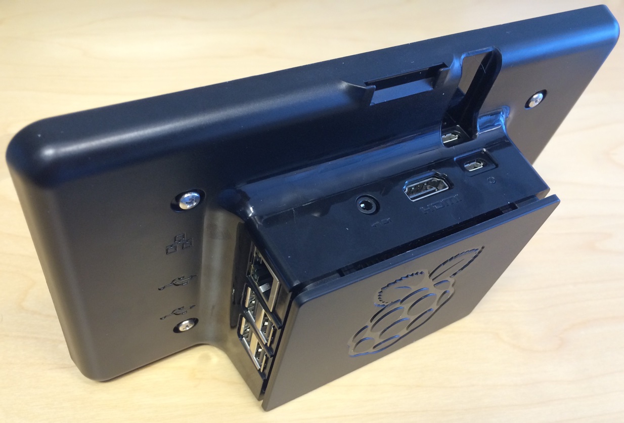Raspberry Pi 3 with touchscreen in the case