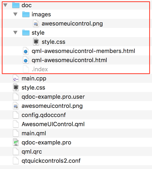 QDoc output