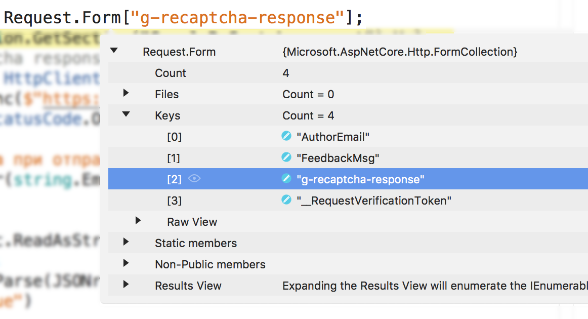 g-recaptcha-response as a POST parameter