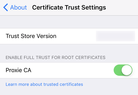 Proxie certificate trust