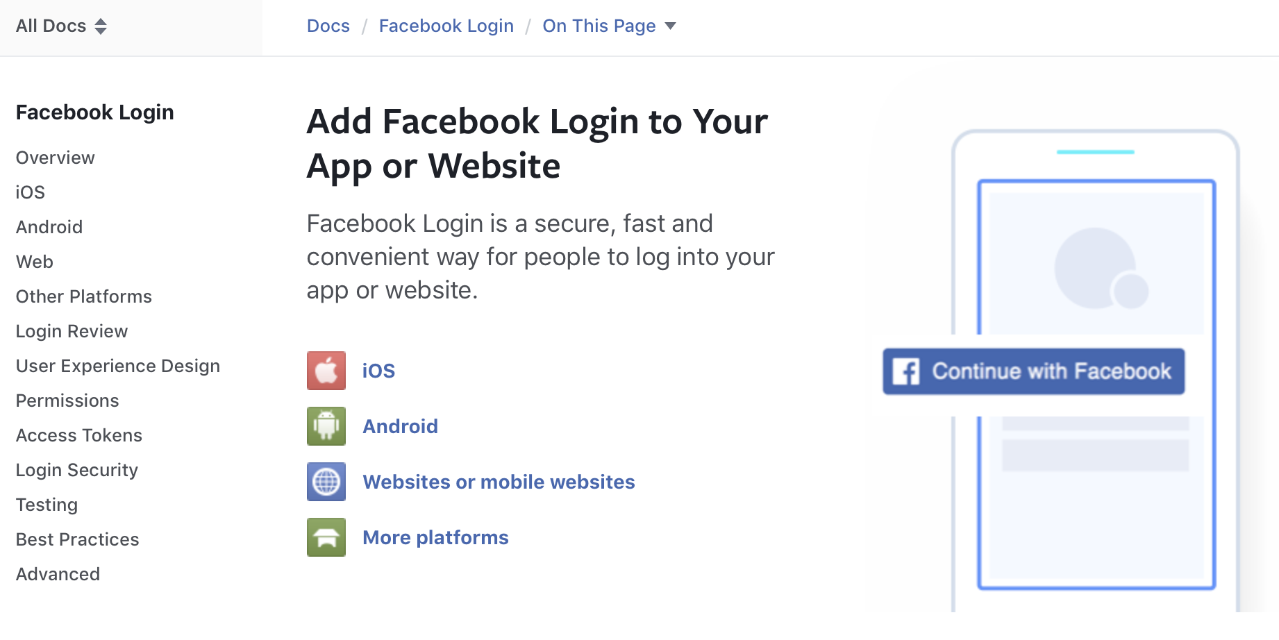Facebook Login documentation