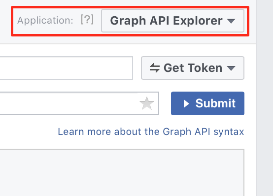 Graph API Explorer, choosing application