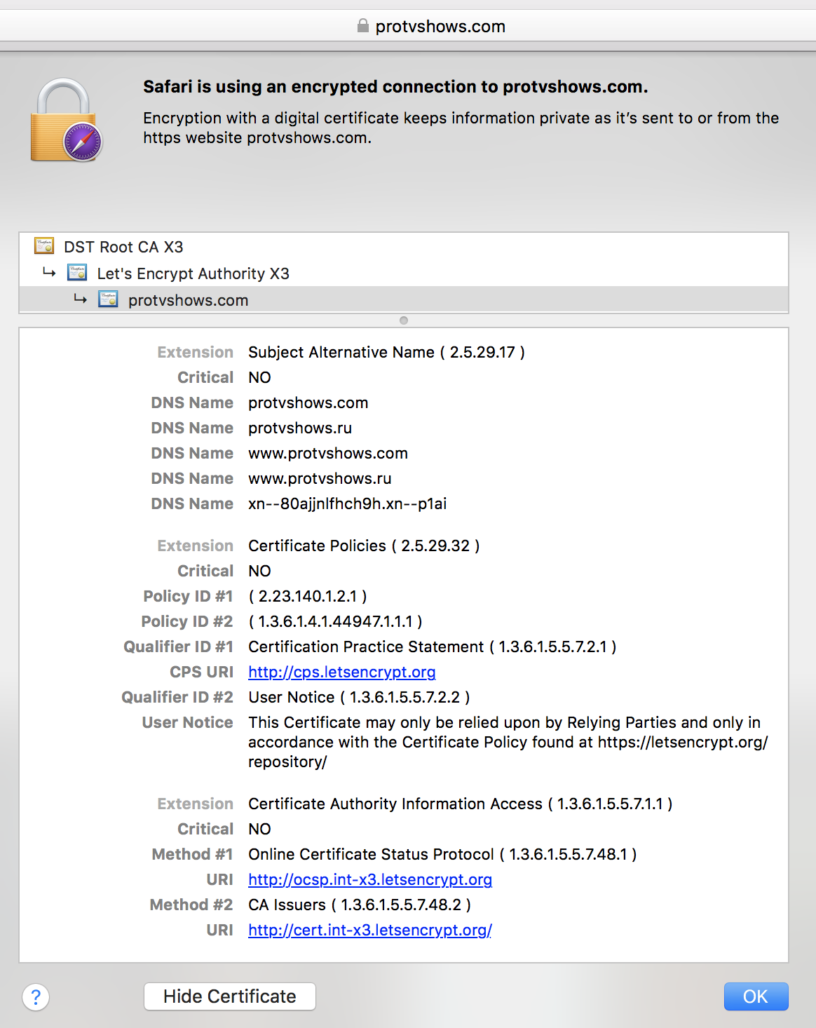 Let's Encrypt certificate