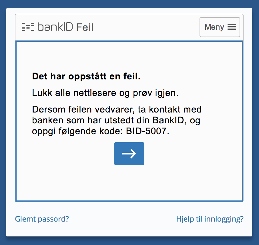 Nordea BankID fail