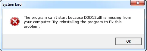 d3d12.dll is missing