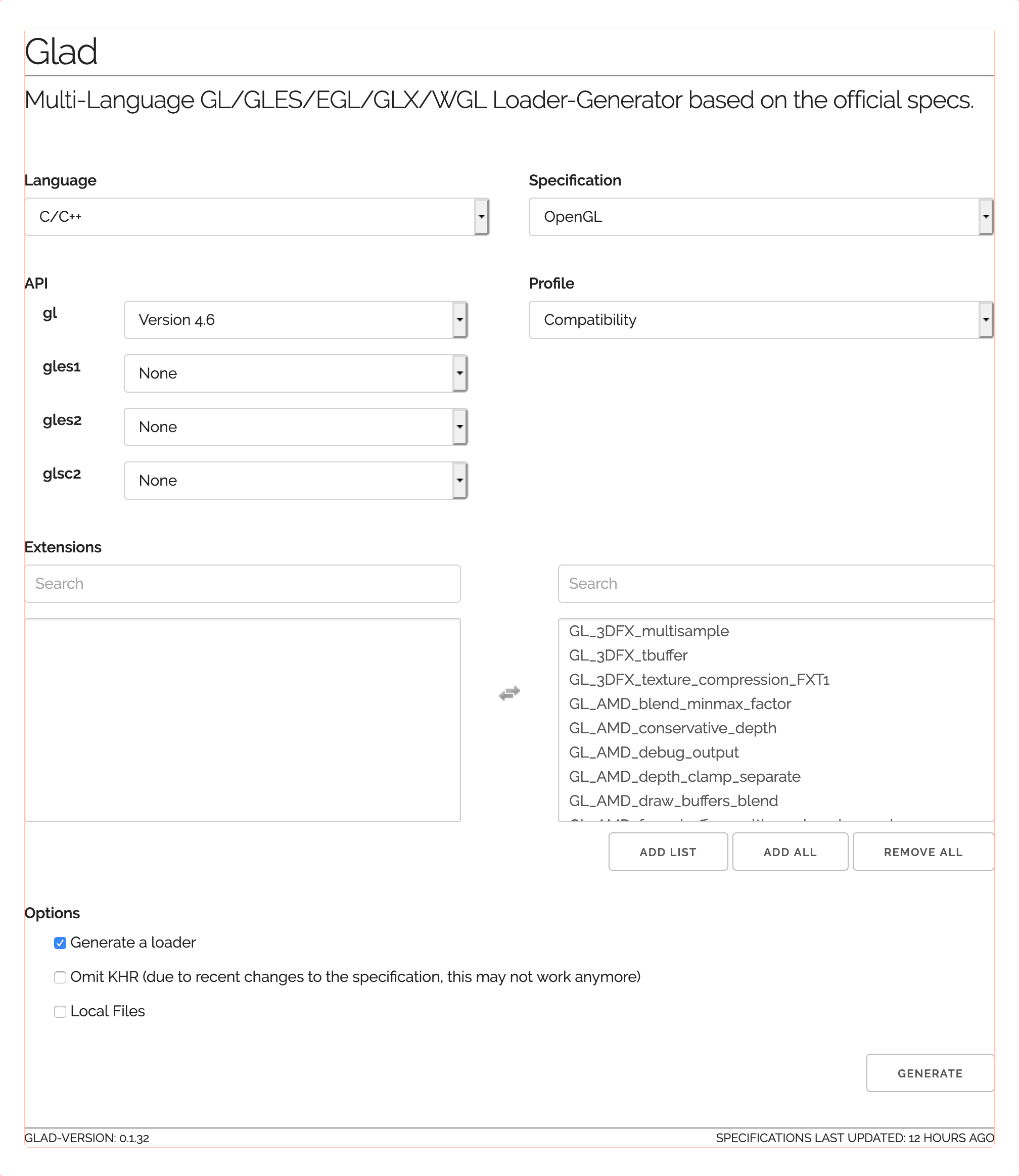 glad webservice