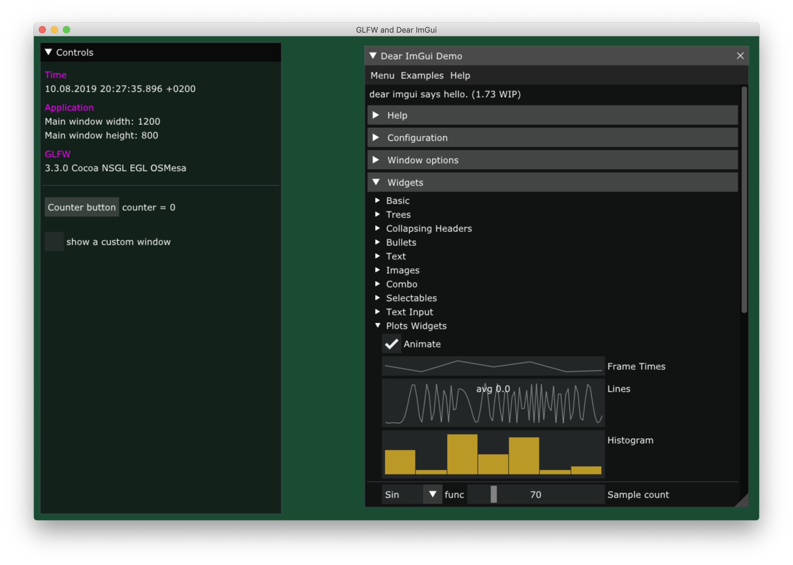GLFW, Dear ImGui on Mac OS