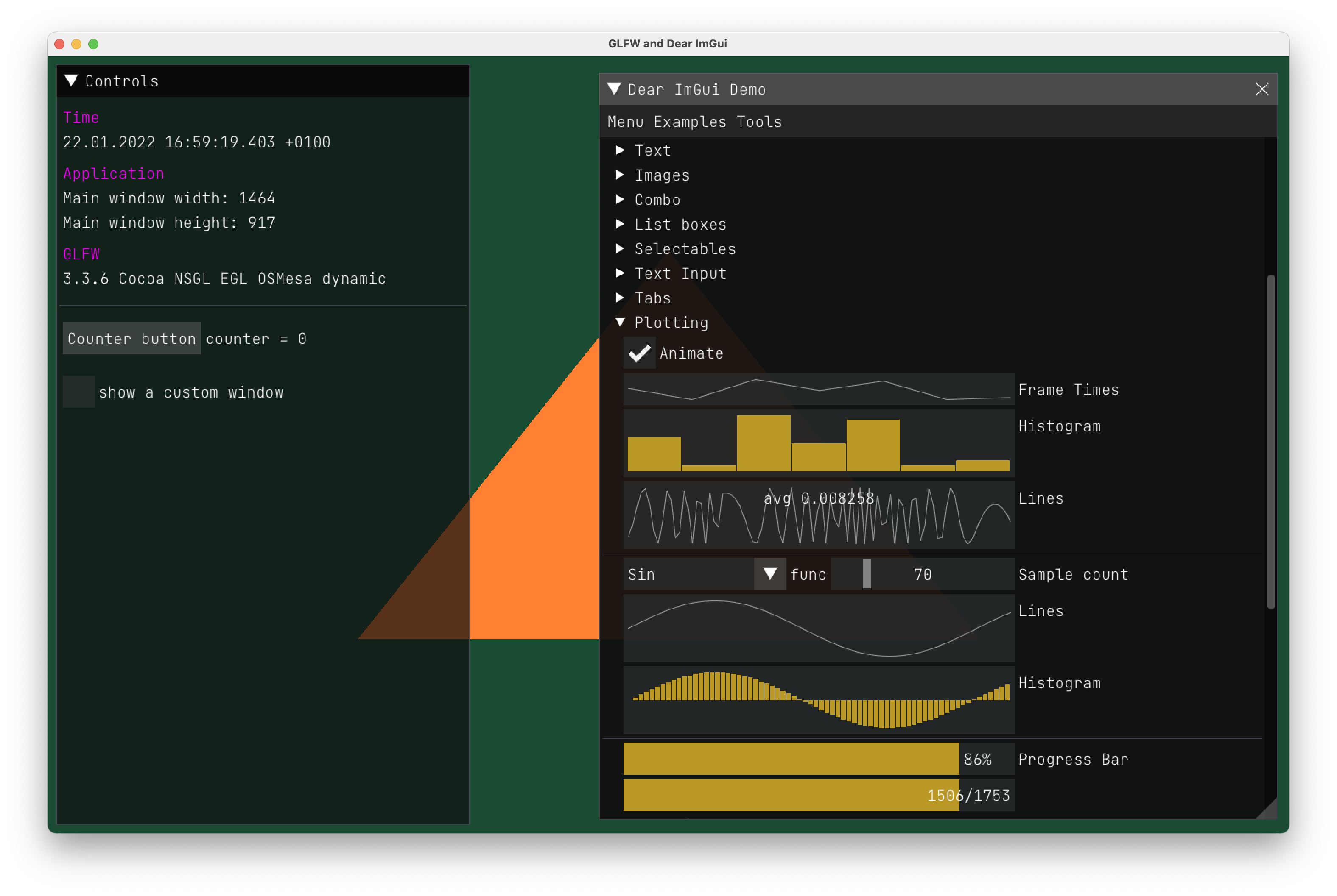 GLFW, Dear ImGui and a triangle on Mac OS