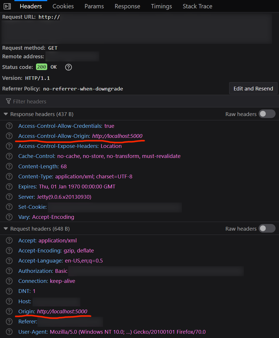 Firefox XMLHttpRequest headers
