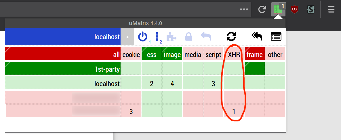 uMatrix blocking XHR