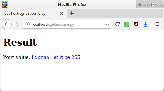 HTML form result