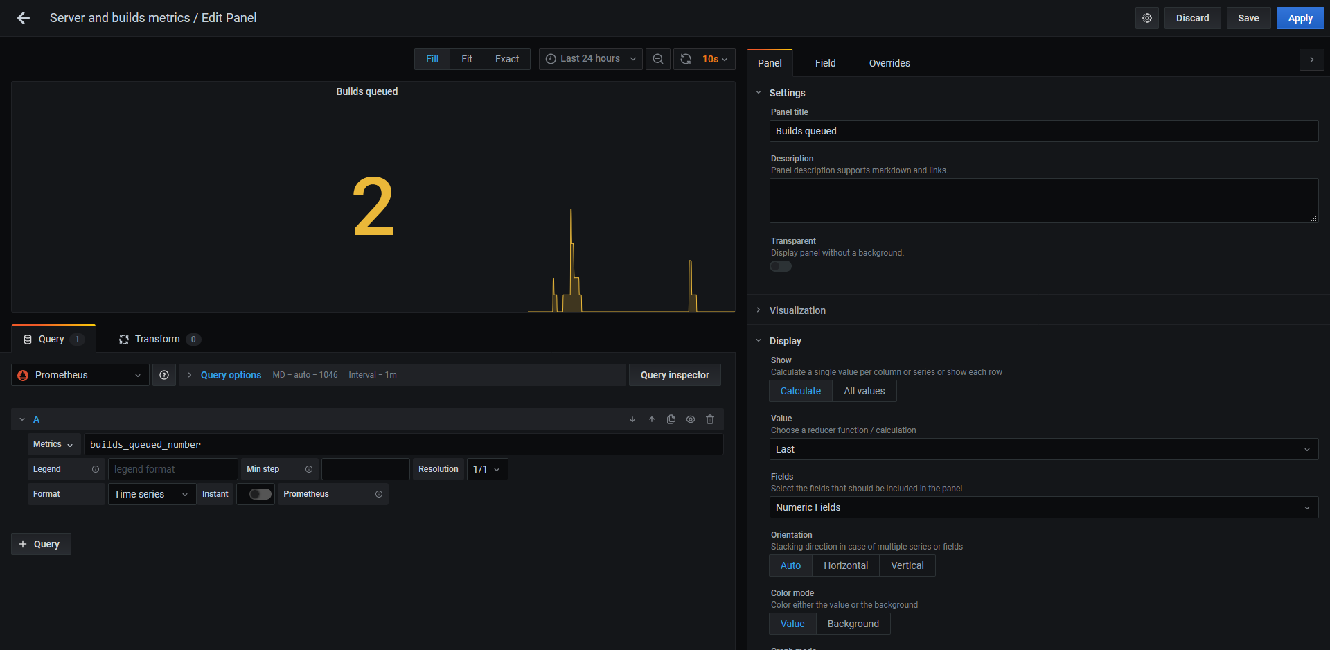 Grafana TeamCity metric