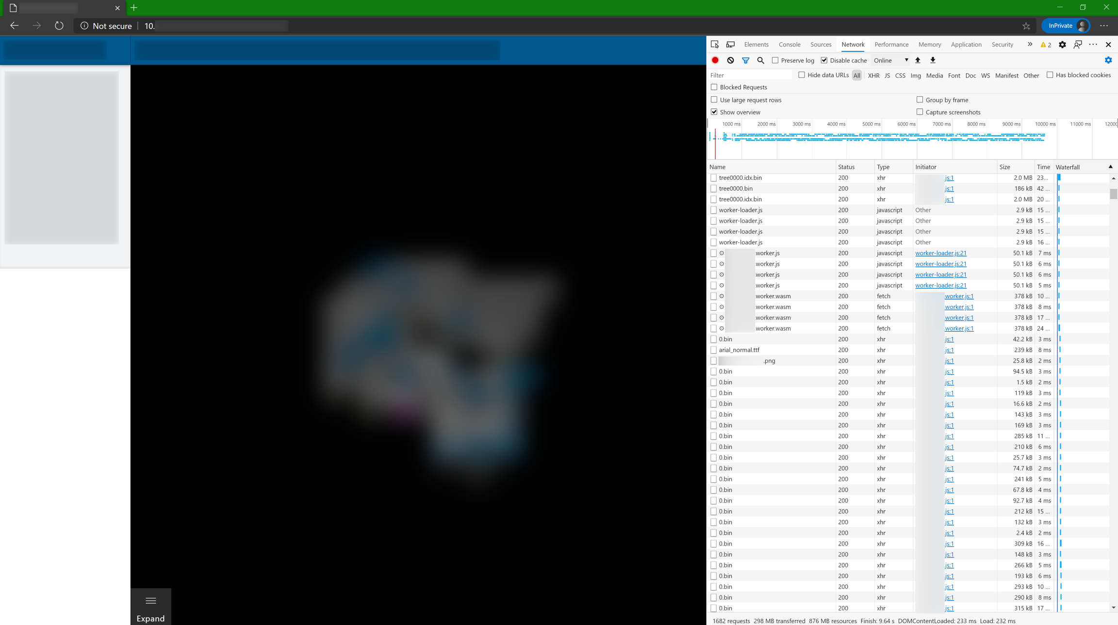 HTTP requests in Edge Developer tools