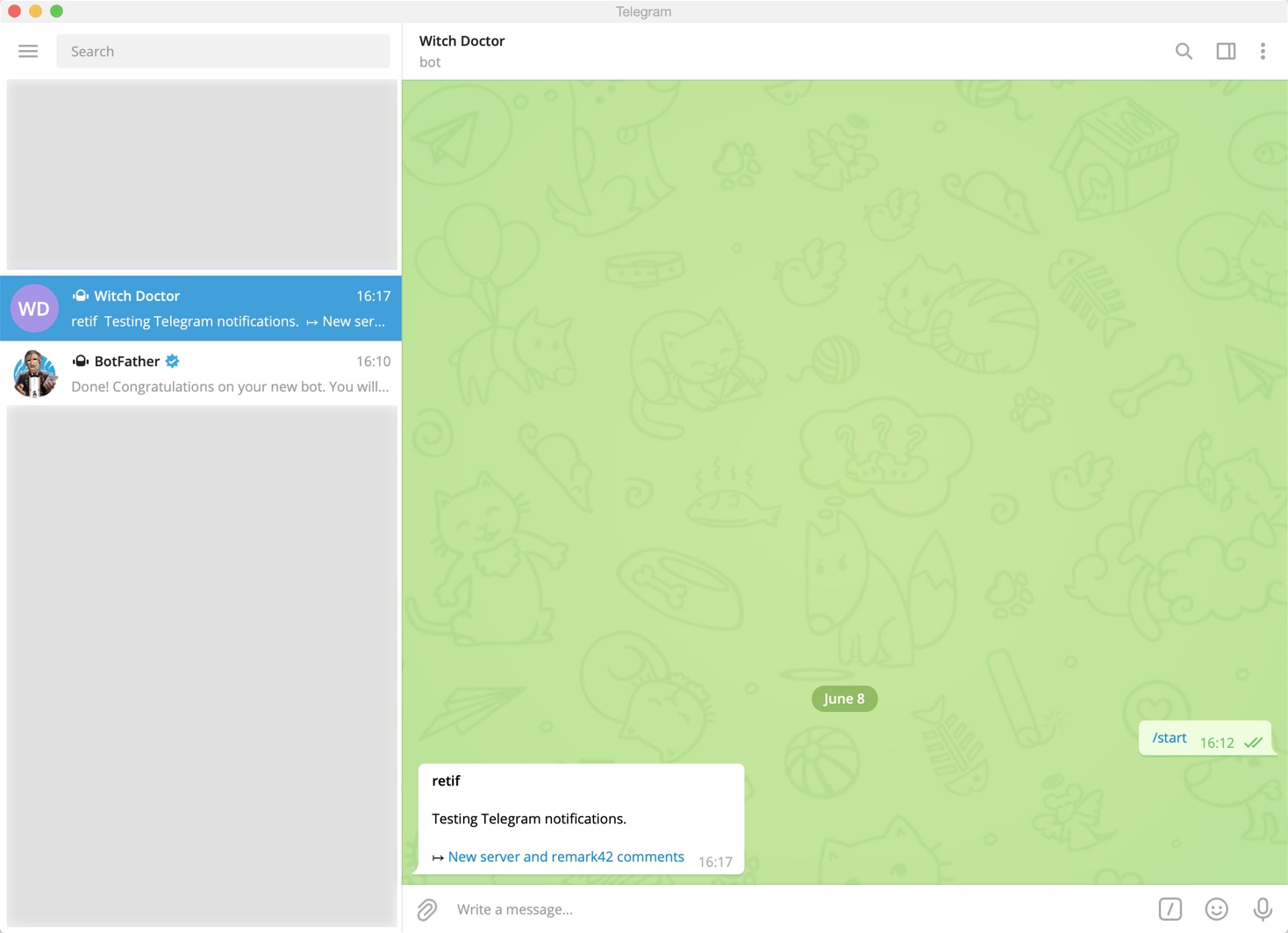 Remark42 Telegram notification