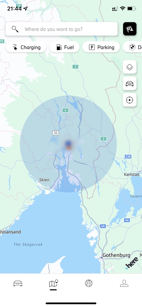 BMW application, location precision