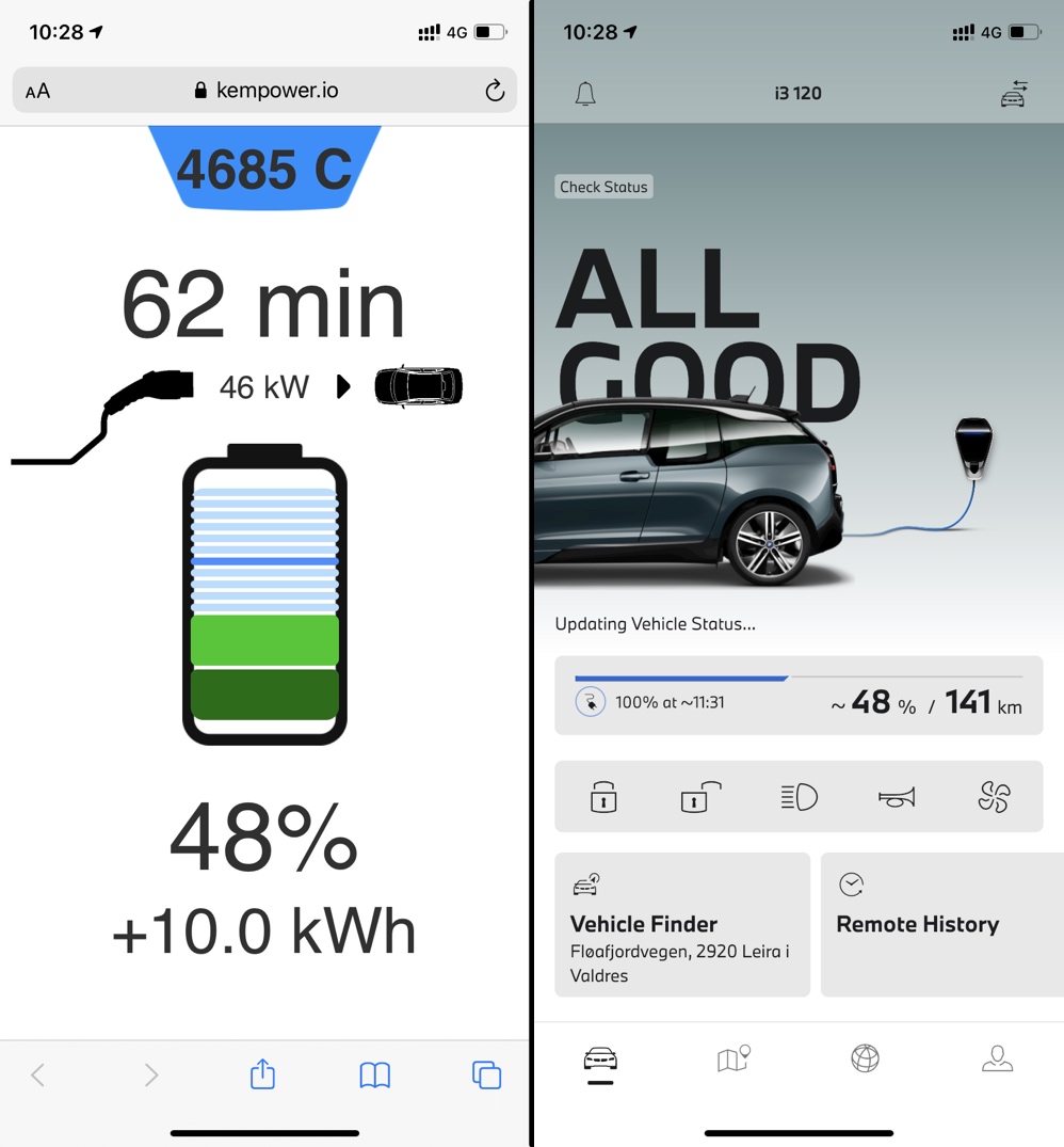 Kempower station charging status
