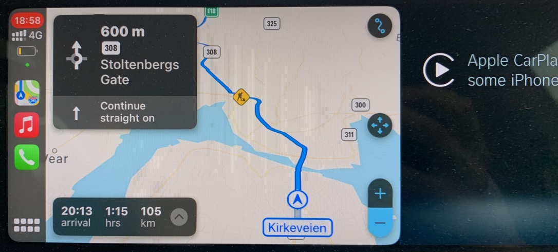 Route in Apple Maps