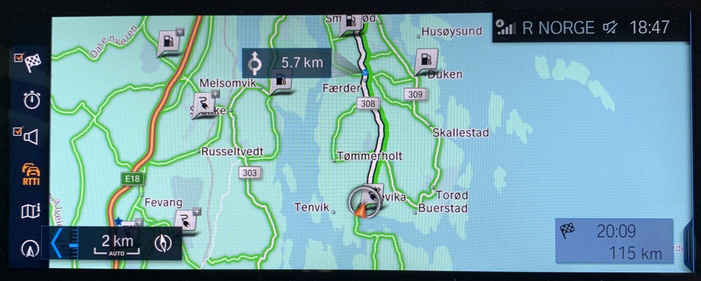 Route in BMW Maps