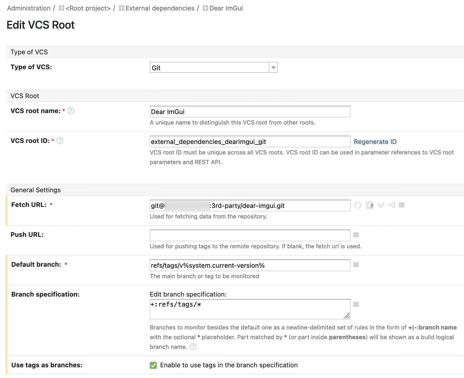 TeamCity, VSC root