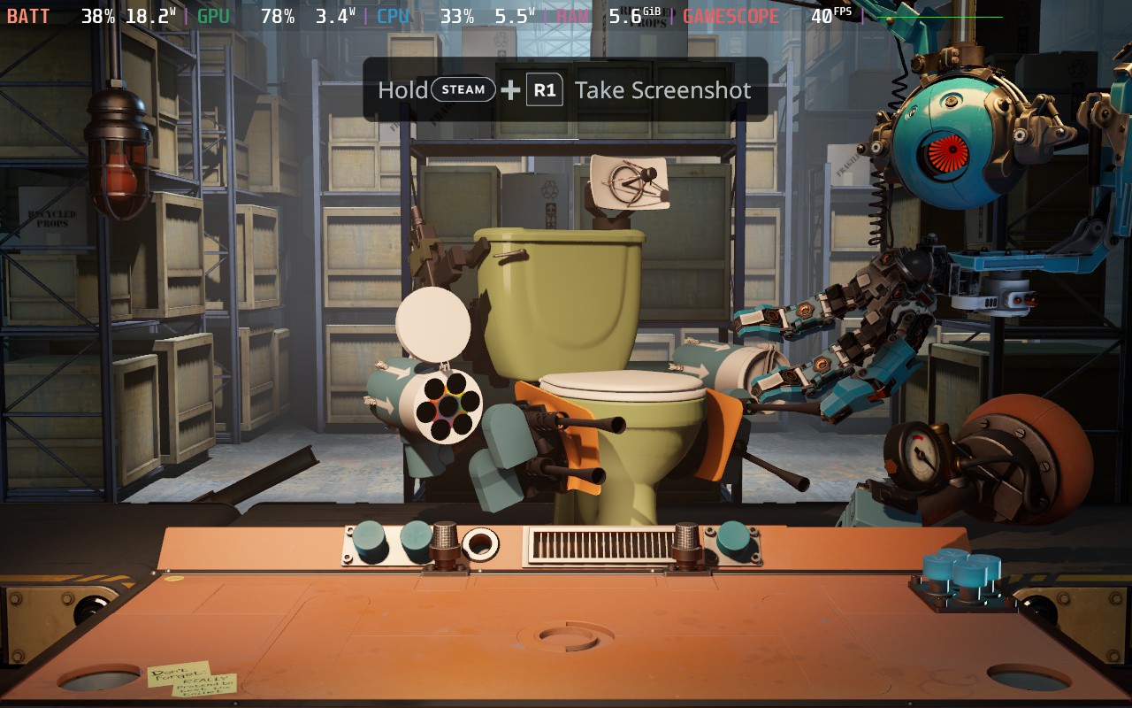Steam Deck, Aperture Desk Job, MangoHud metrics