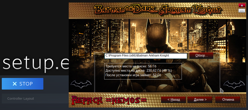 Windows installer for a pirated game