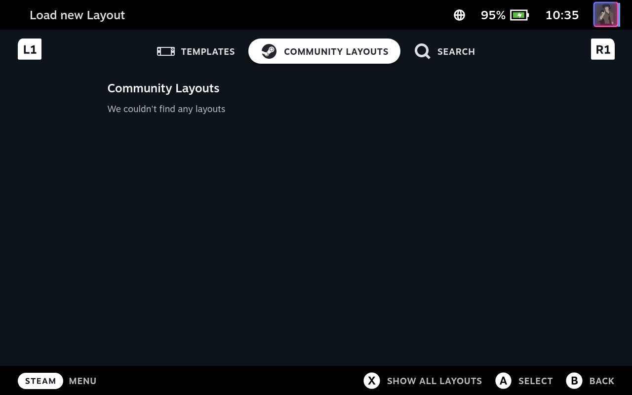 Non-Steam game, no community layouts