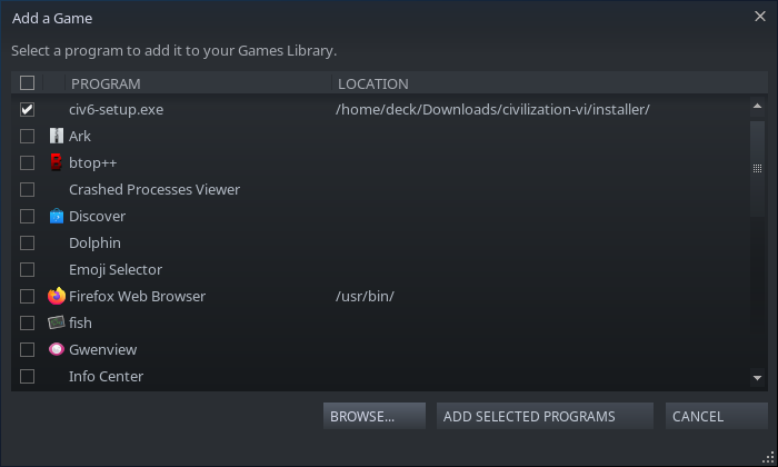 Steam, Add a game