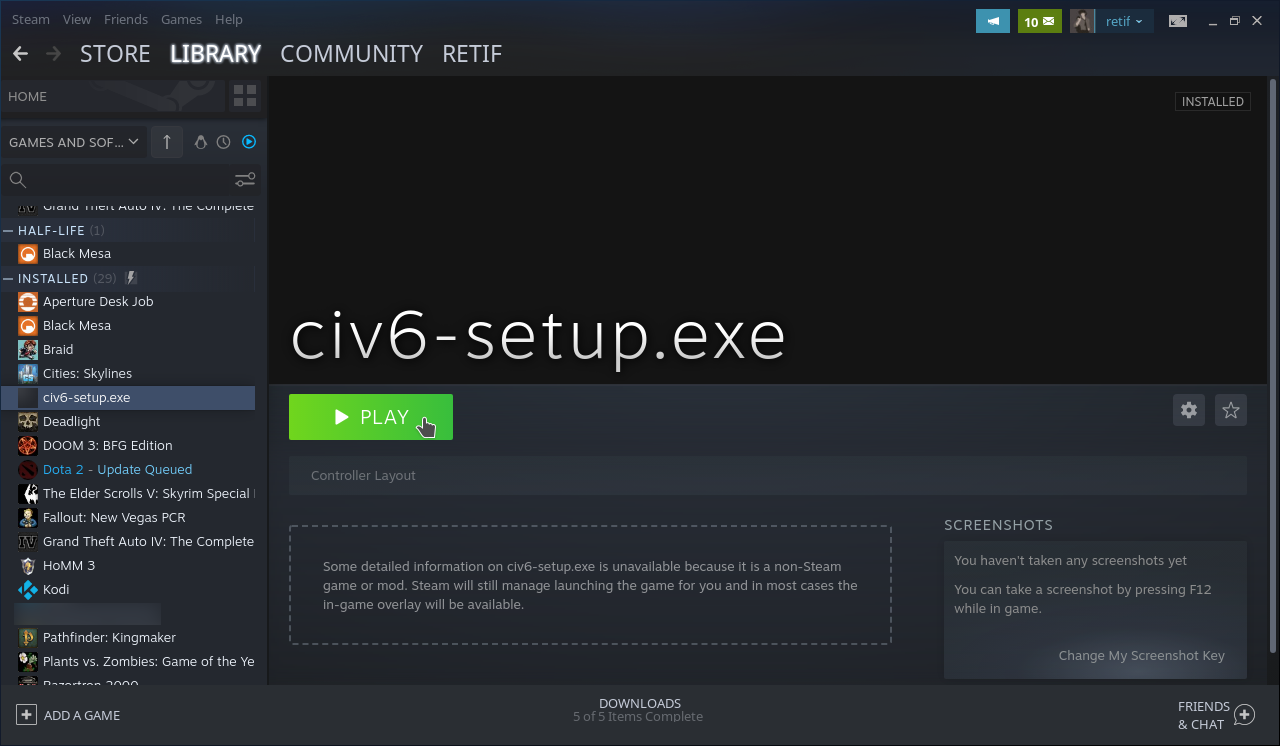 Steam, game launch, compatibility