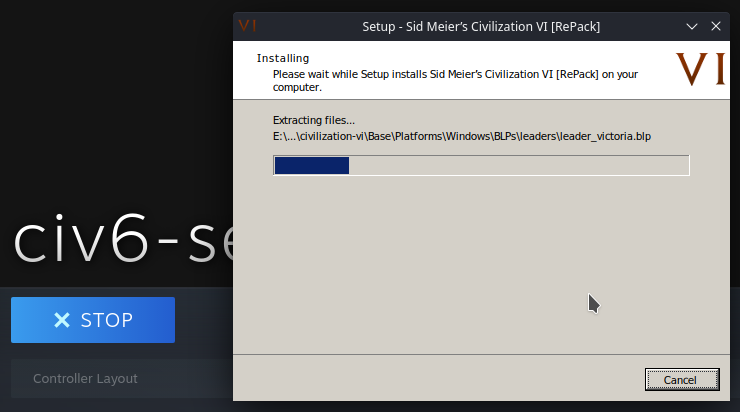 Steam, Windows game installer, installing a game