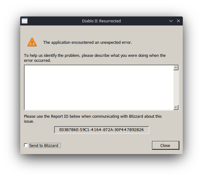 Diablo II Resurrected, launch error
