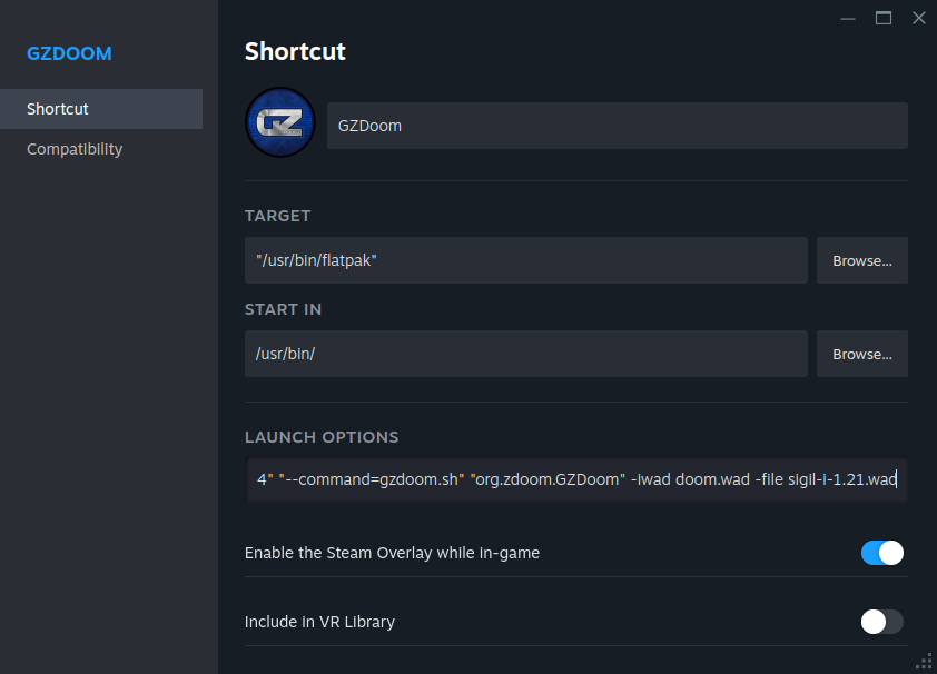 Steam, GZDoom, properties
