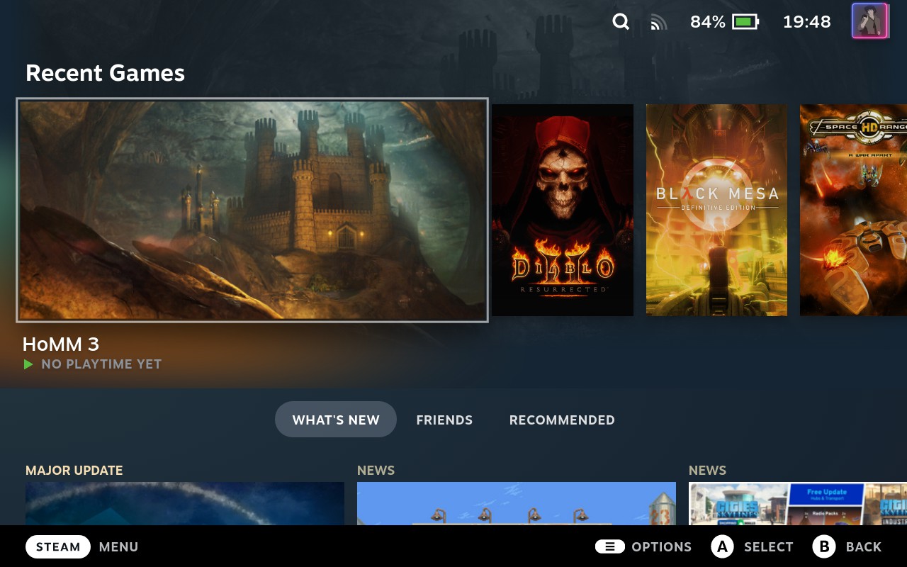 HoMM 3 in Steam game gallery in Gaming mode