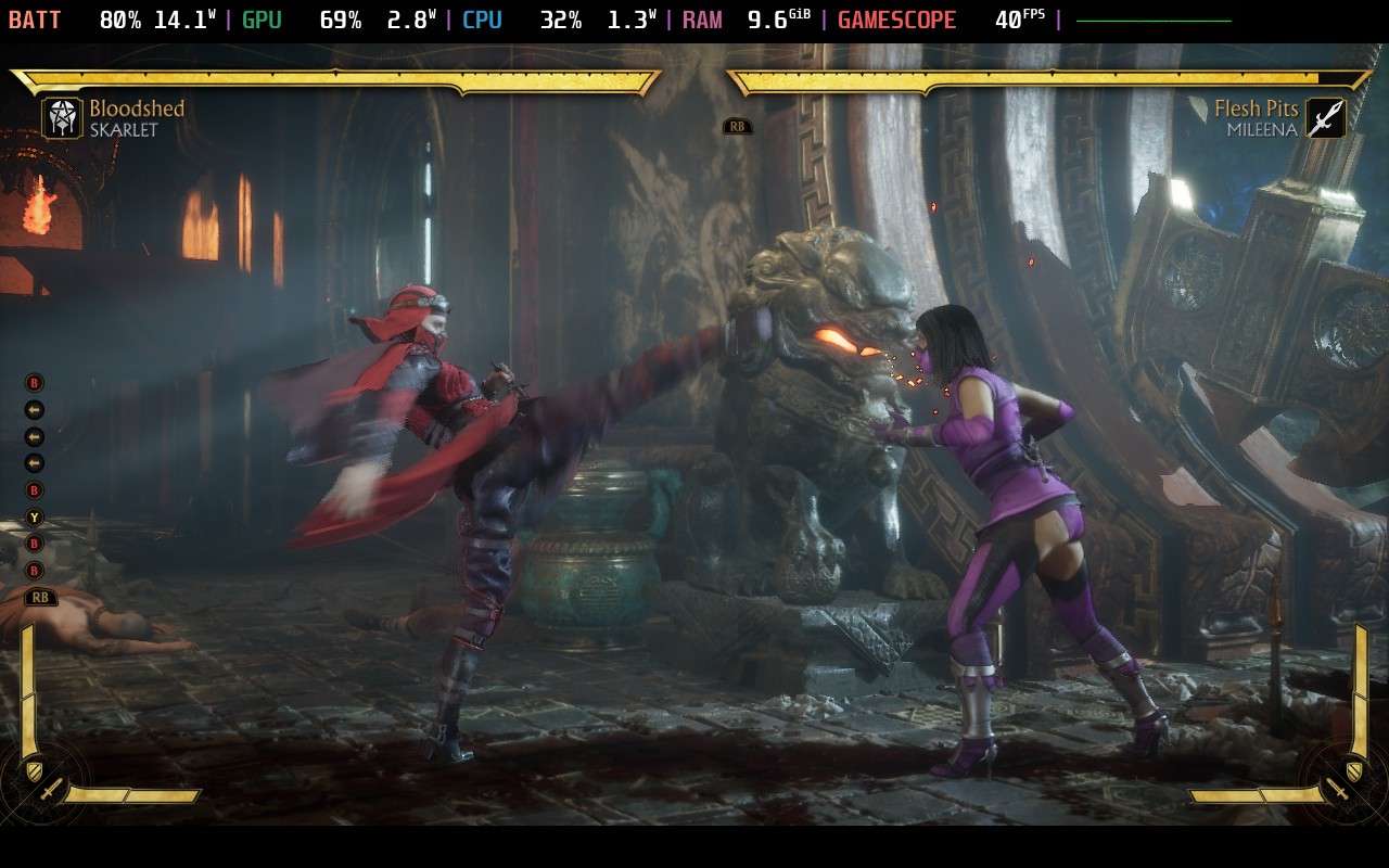 Steam Deck, Tekken 7, MangoHud metrics