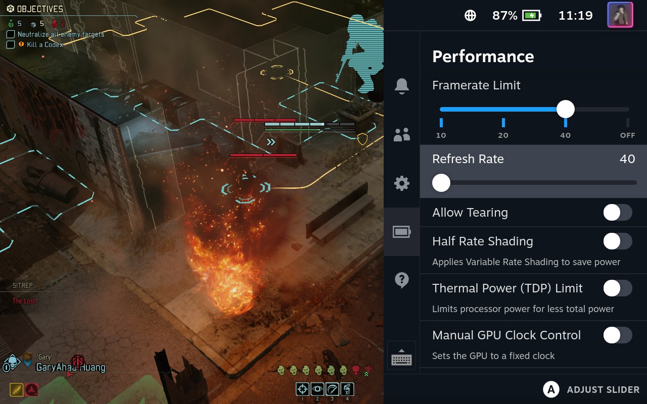 Steam Deck performance settings