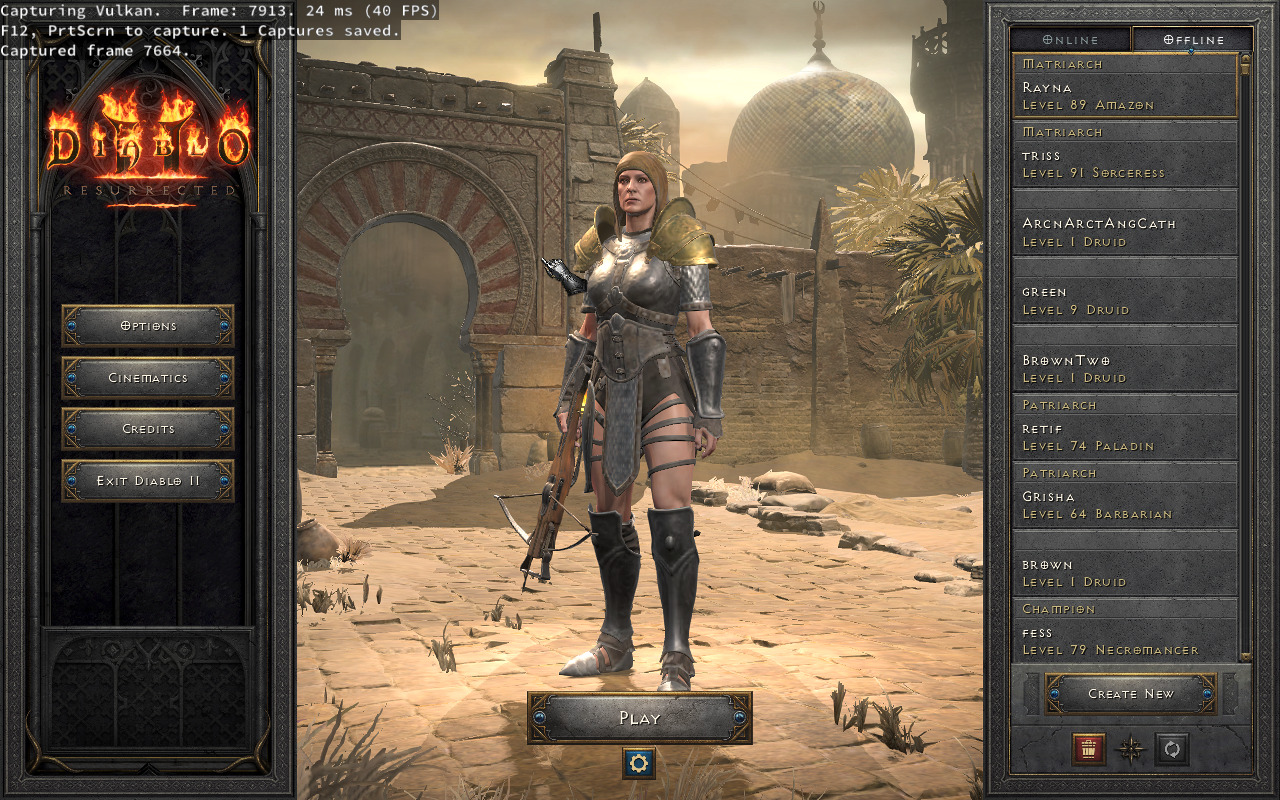 RenderDoc, capturing Diablo II Resurrected