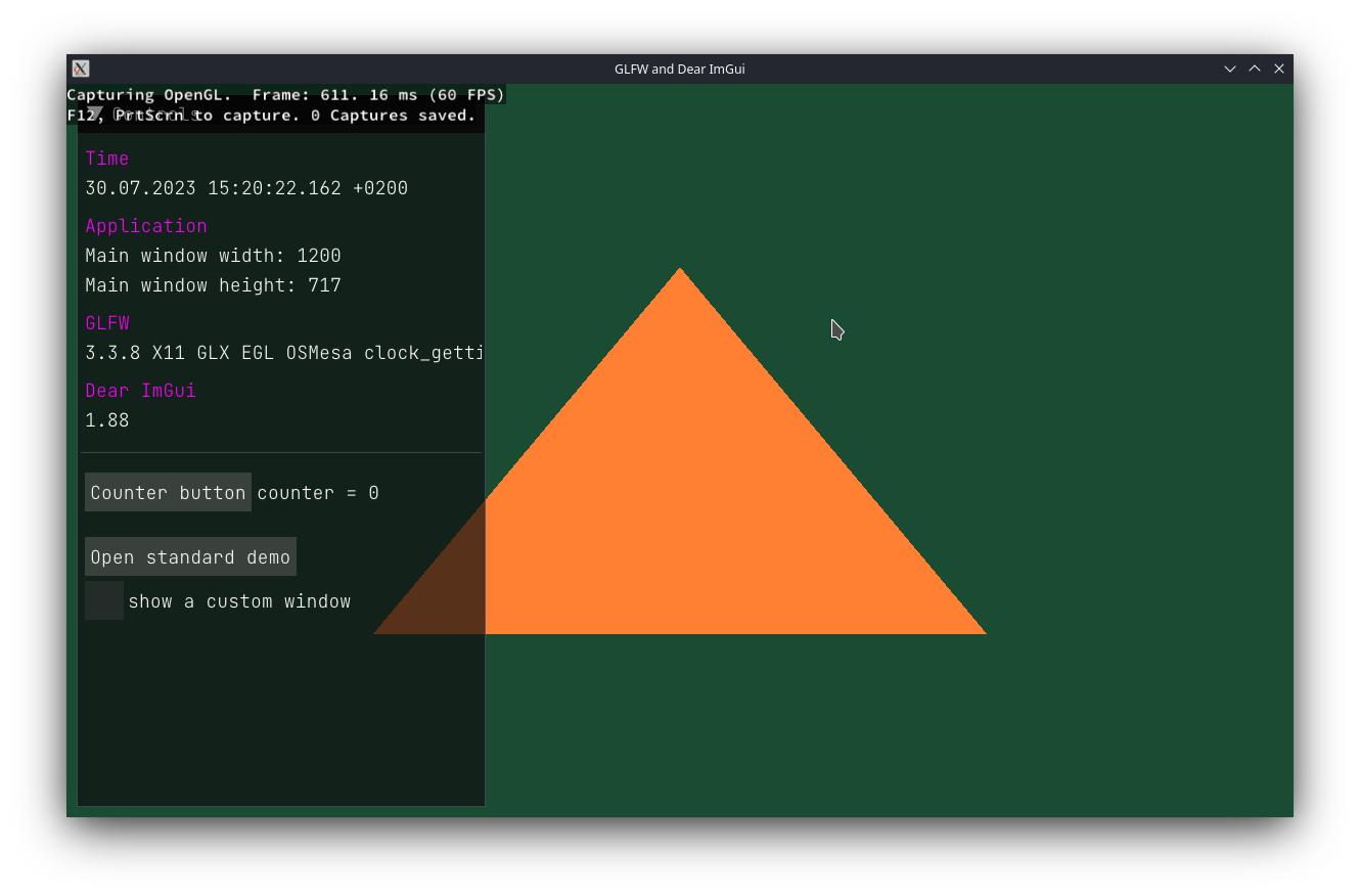 RenderDoc, capturing an OpenGL application
