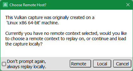 RenderDoc, openning capture on remote host