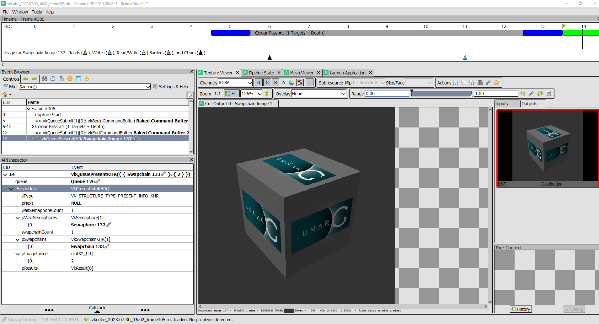 RenderDoc, viewing a Vulkan capture
