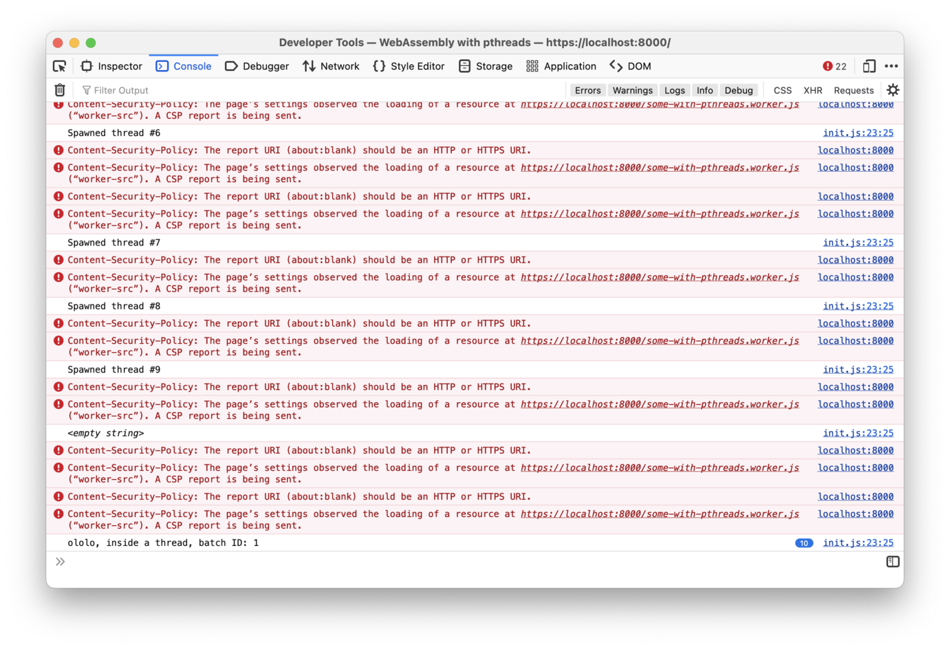 Firefox being hysterical about worker-src
