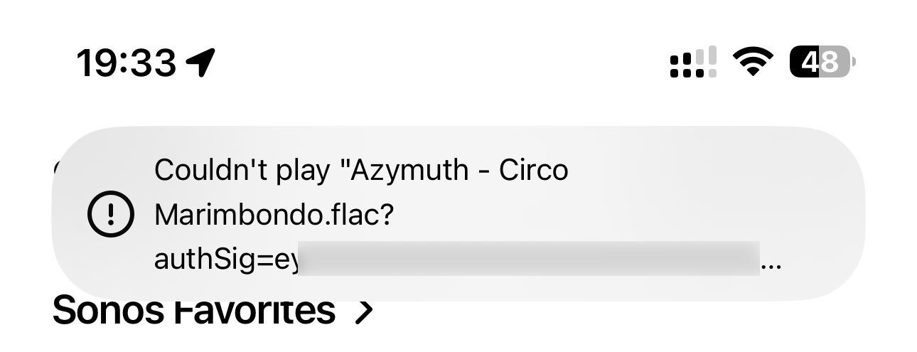 Sonos, authSig