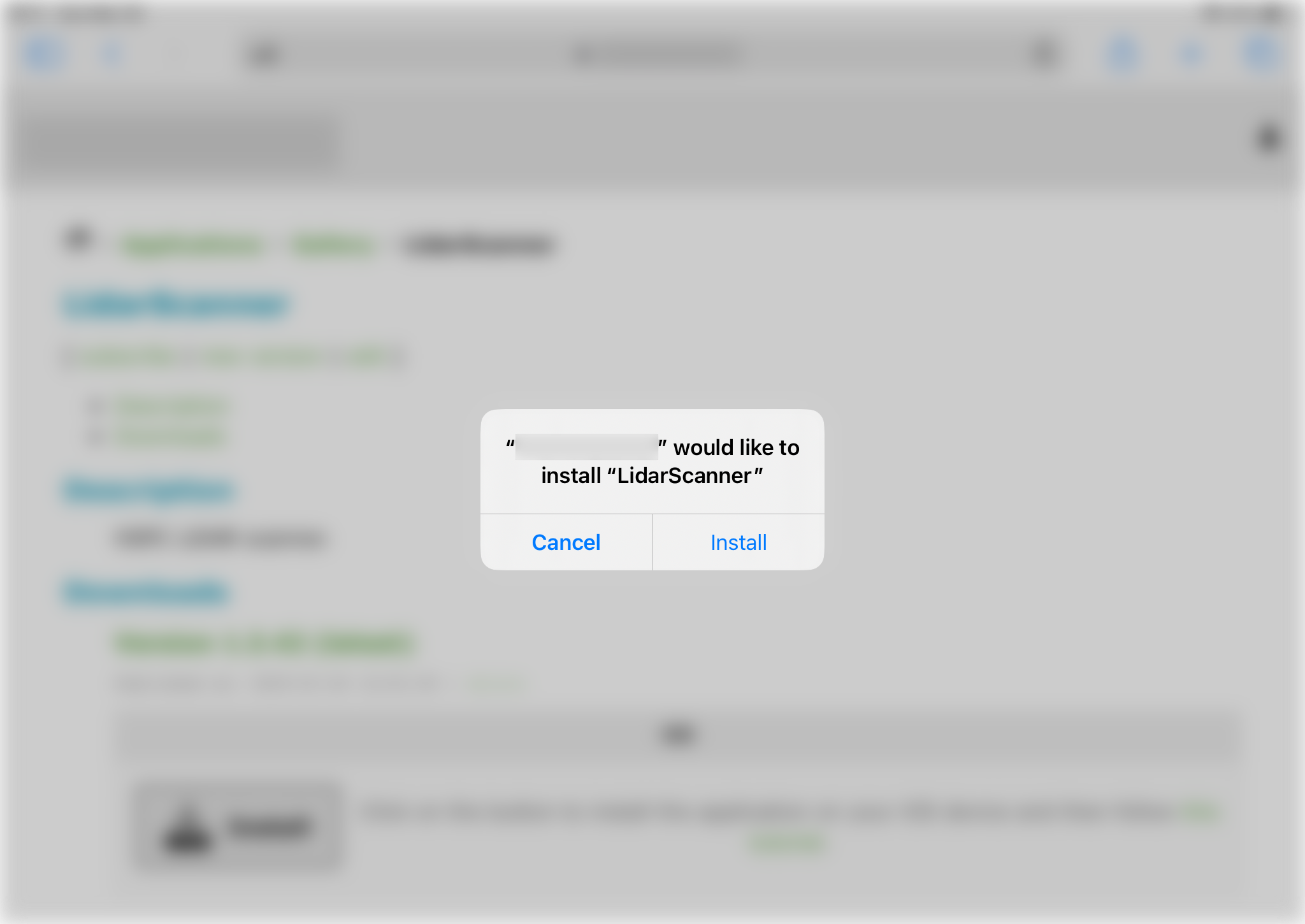 Installing an iOS application from a website