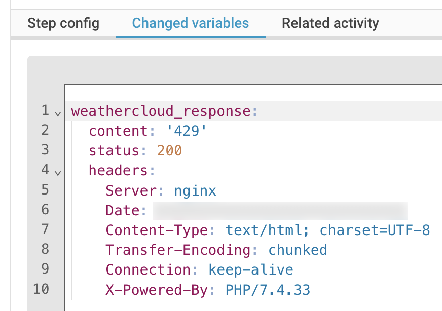 Home Assistant, automation traces for Weathercloud, error 429