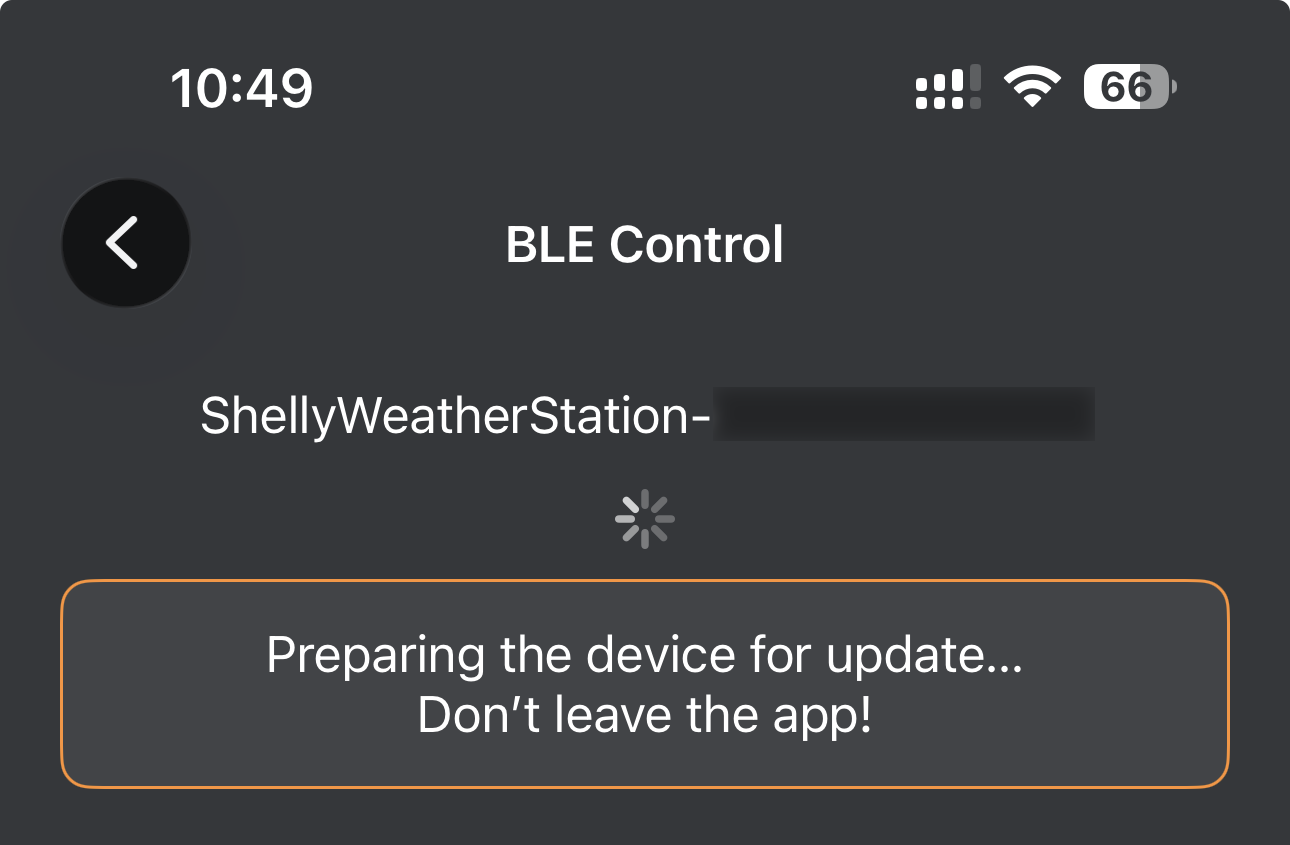 Shelly BLE Debug, OTA preparing